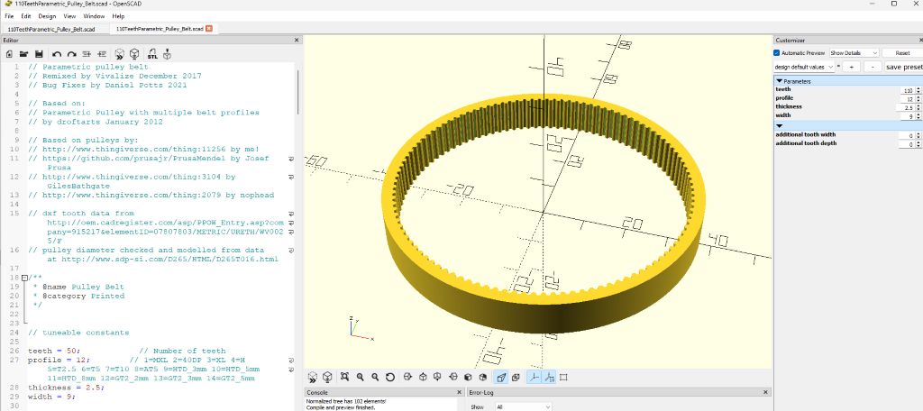 openScadBelt