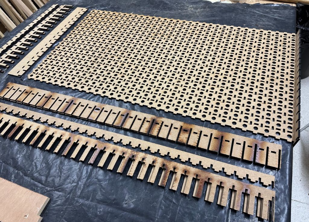 Frame laser cutting