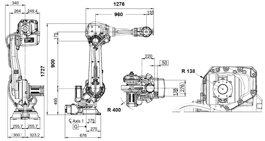 IRB 4600 60/2.05 Dimensions
