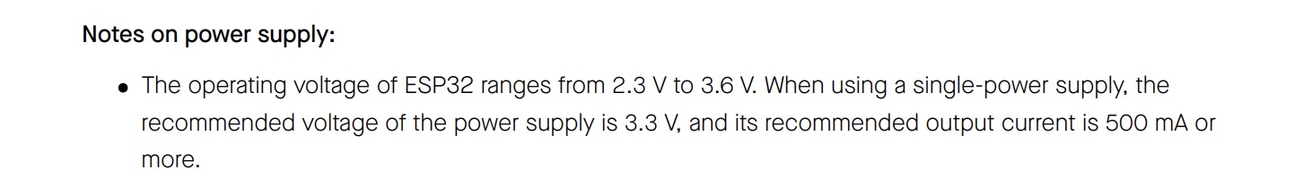 Voltage Range For ESP32