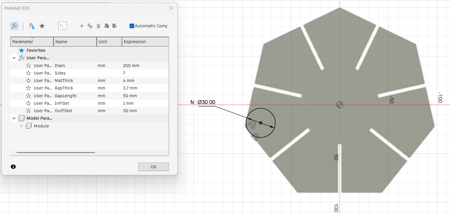 Tangent Constrained Circle for Fillet on Parametric Design Exercise on Fusion