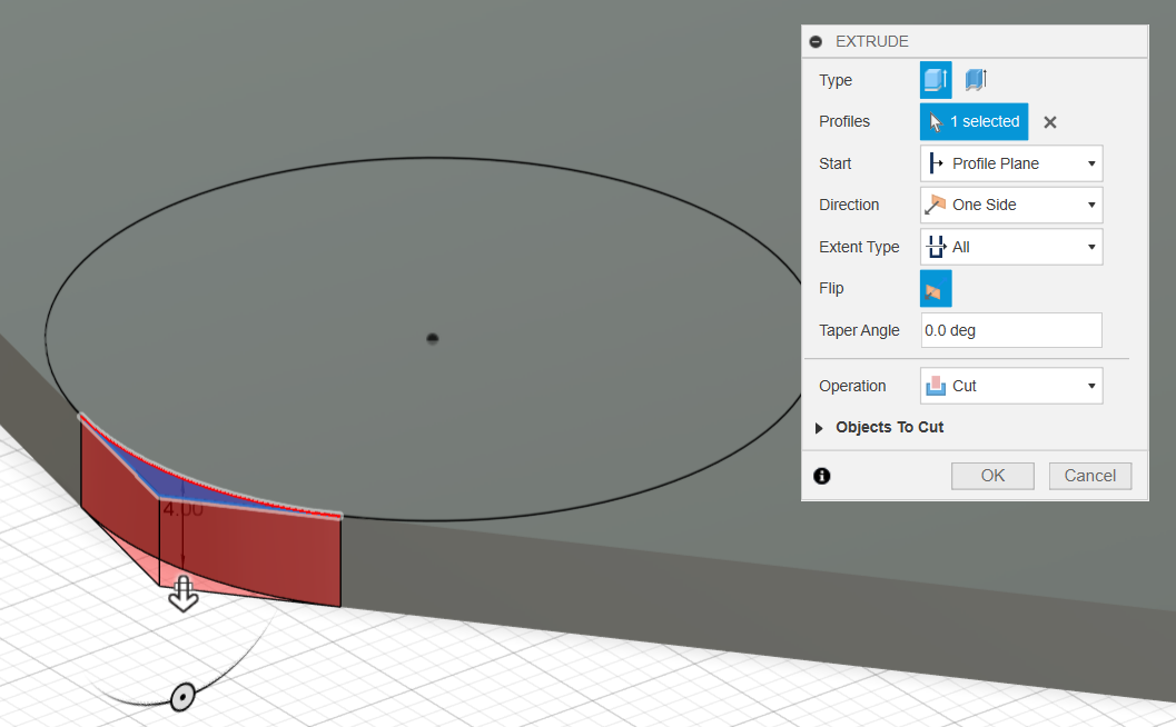 Fillet Extrusion on Parametric Design Exercise on Fusion