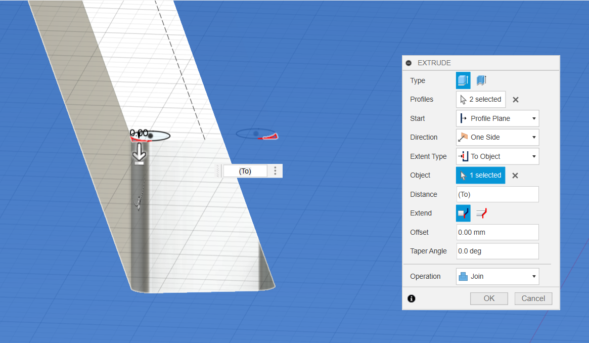 Gap Fillet Extrusion on Parametric Design Exercise on Fusion