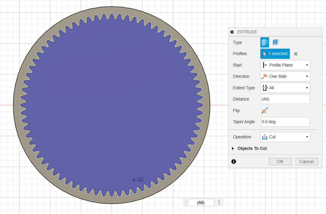 Ring Gear Extrusion Cut