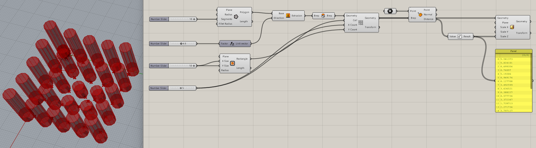 Final View of Parametric Design Exercise on Grasshopper