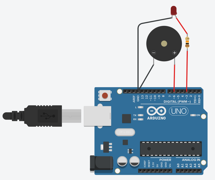 TinkerCAD Arduino Uno R3 Electric Circuit