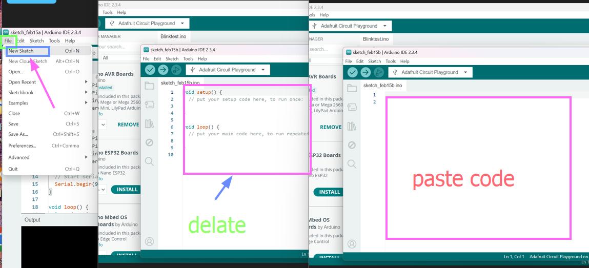 arduino ide new file open