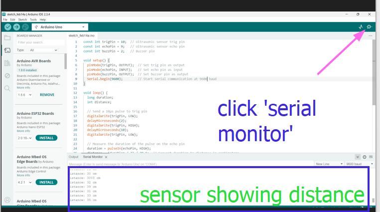 serial monitor and final result