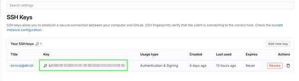 New SSH key is created