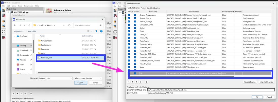 fab kicad sym add