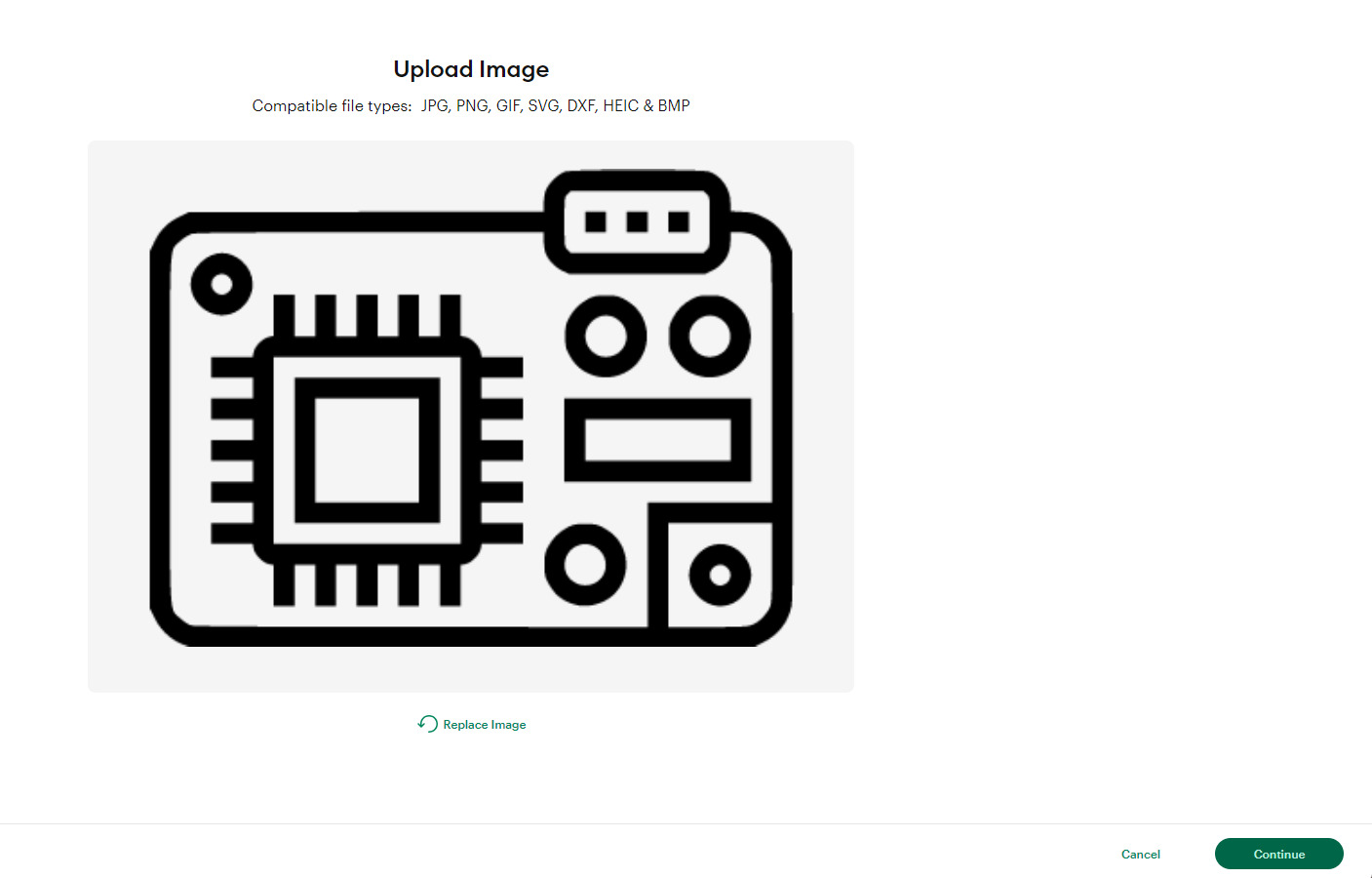 Selecting material type in Cricut Software