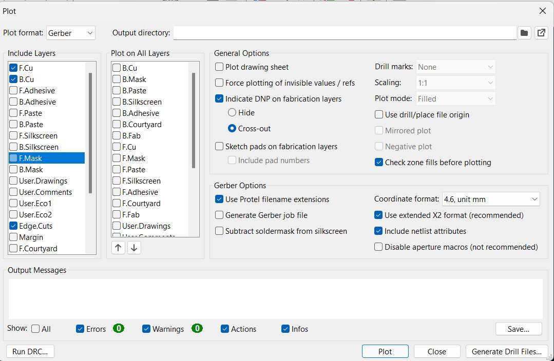 Gerber Export Settings 1