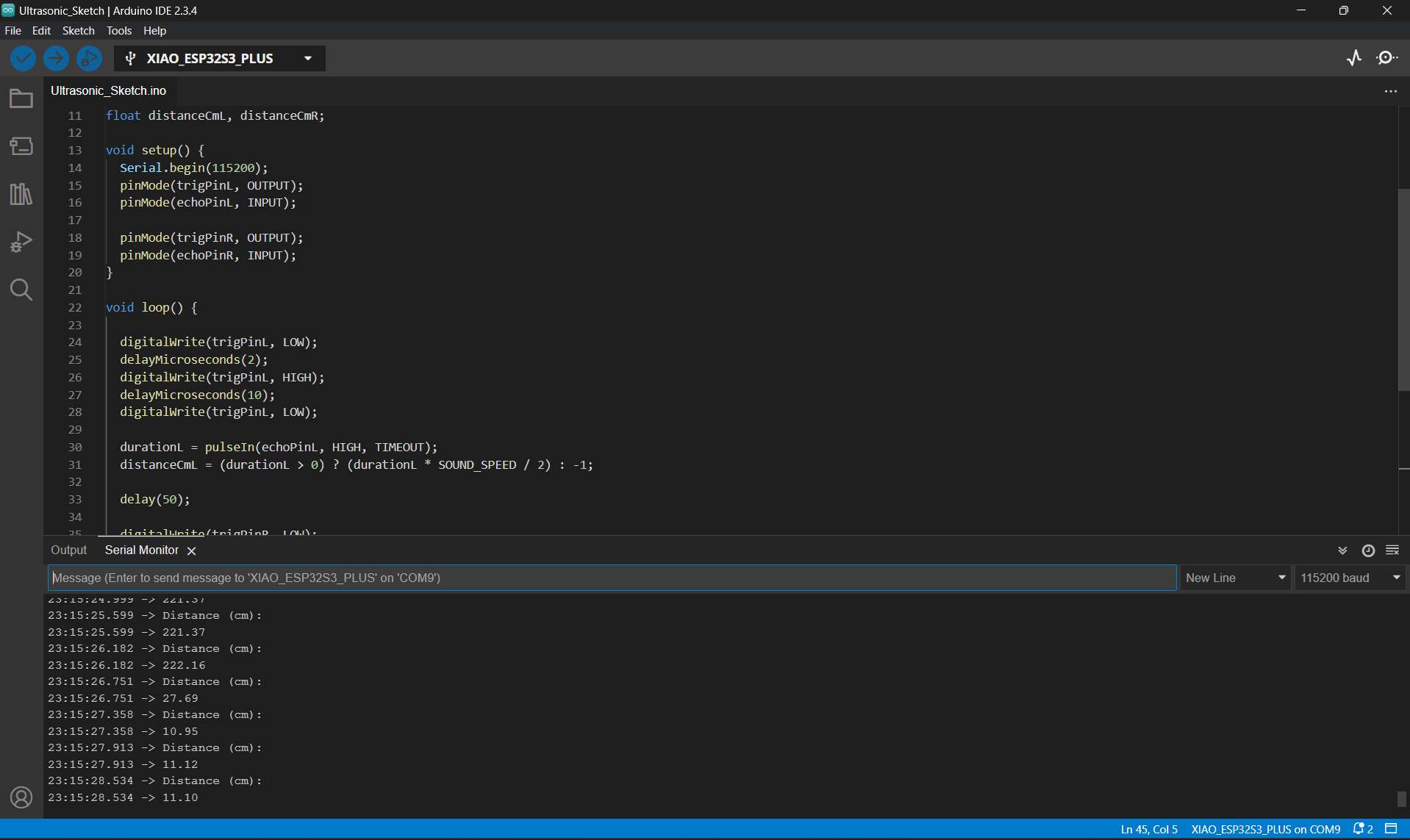 Serial Monitor Output
