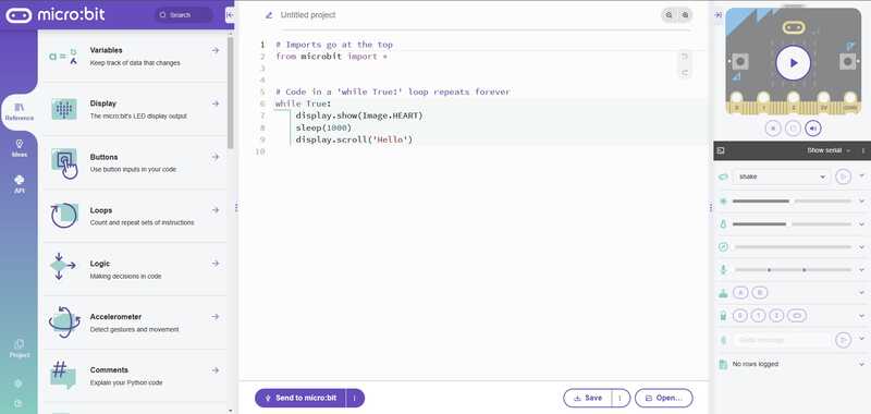micro:bit Python Editor Interface