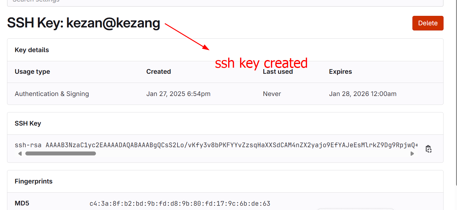 ssh-key on gitlab