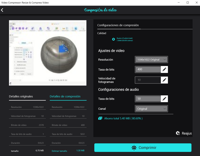 Compression preview