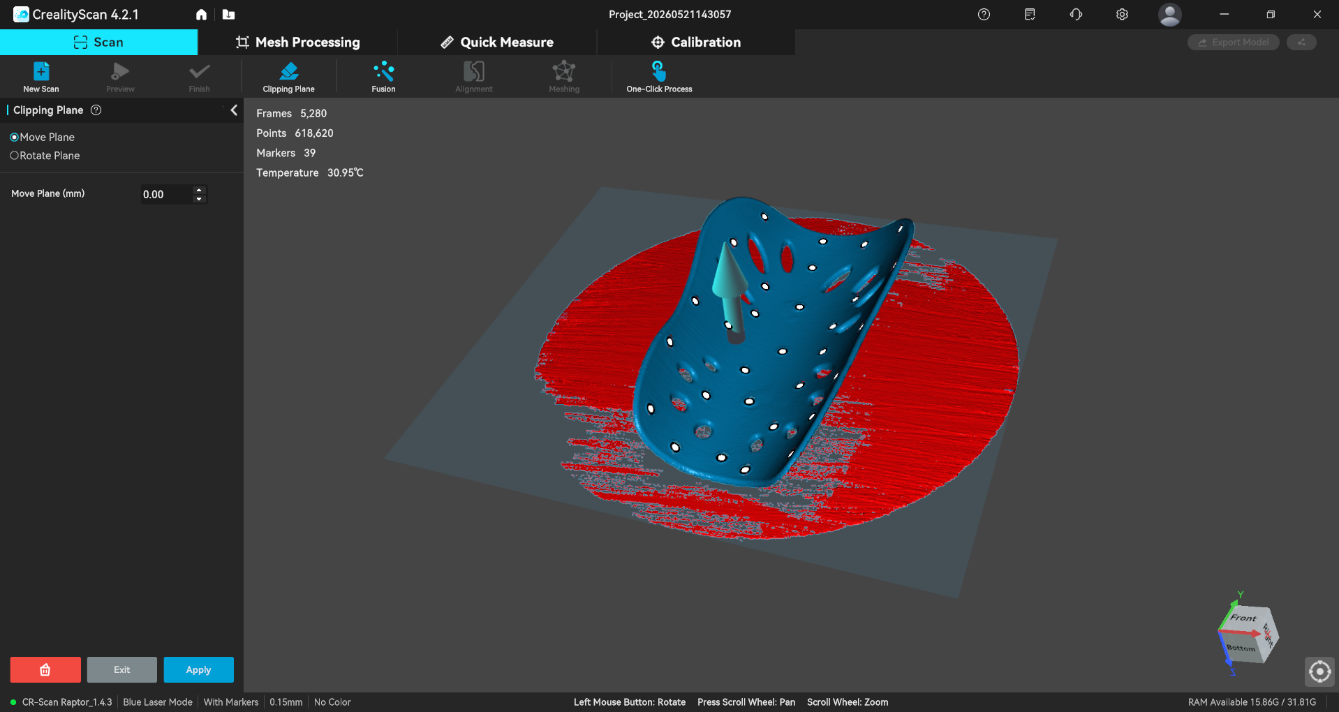 Clipping Plane tool removing base surface