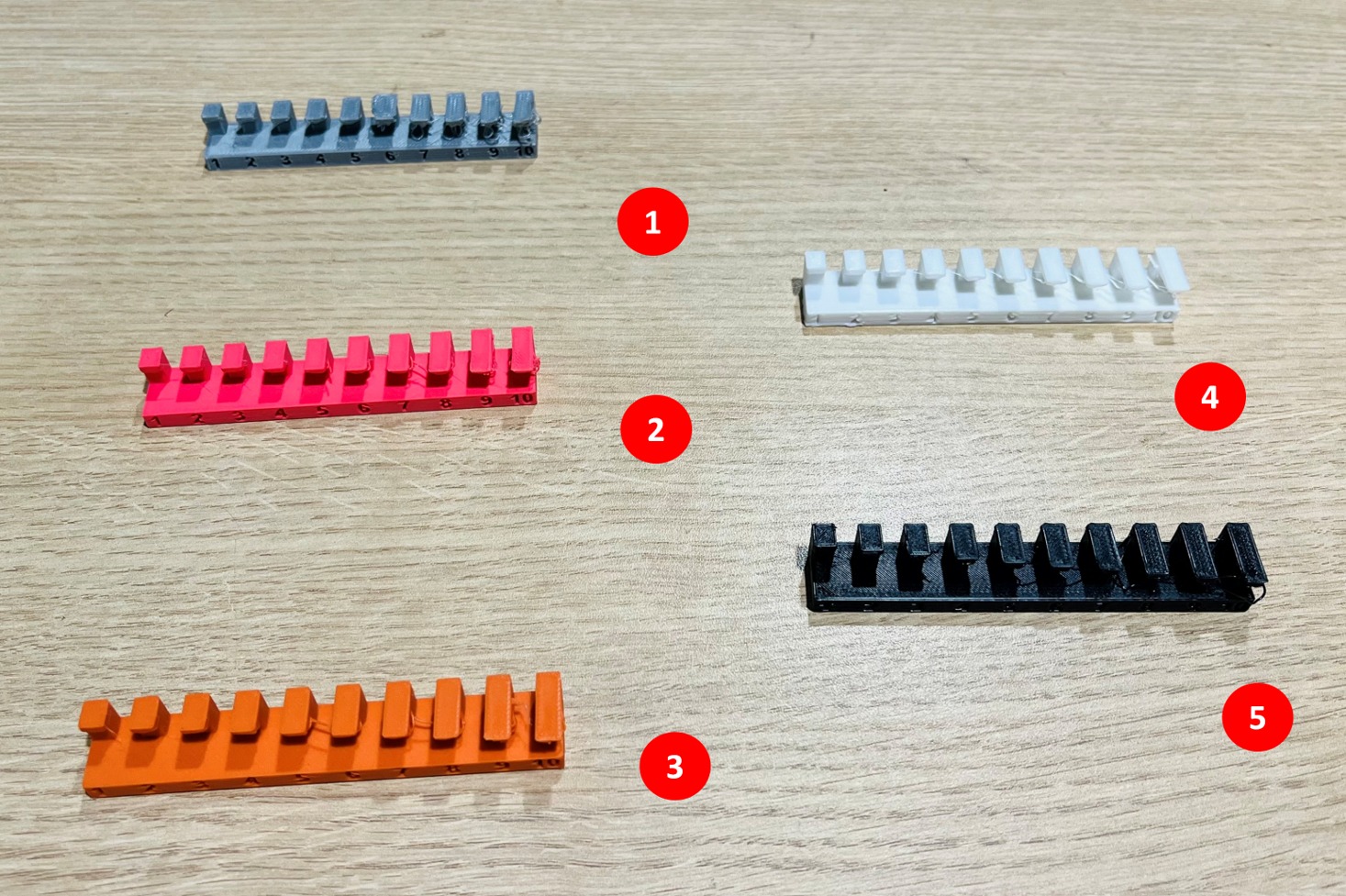 Unsupported overhang test samples