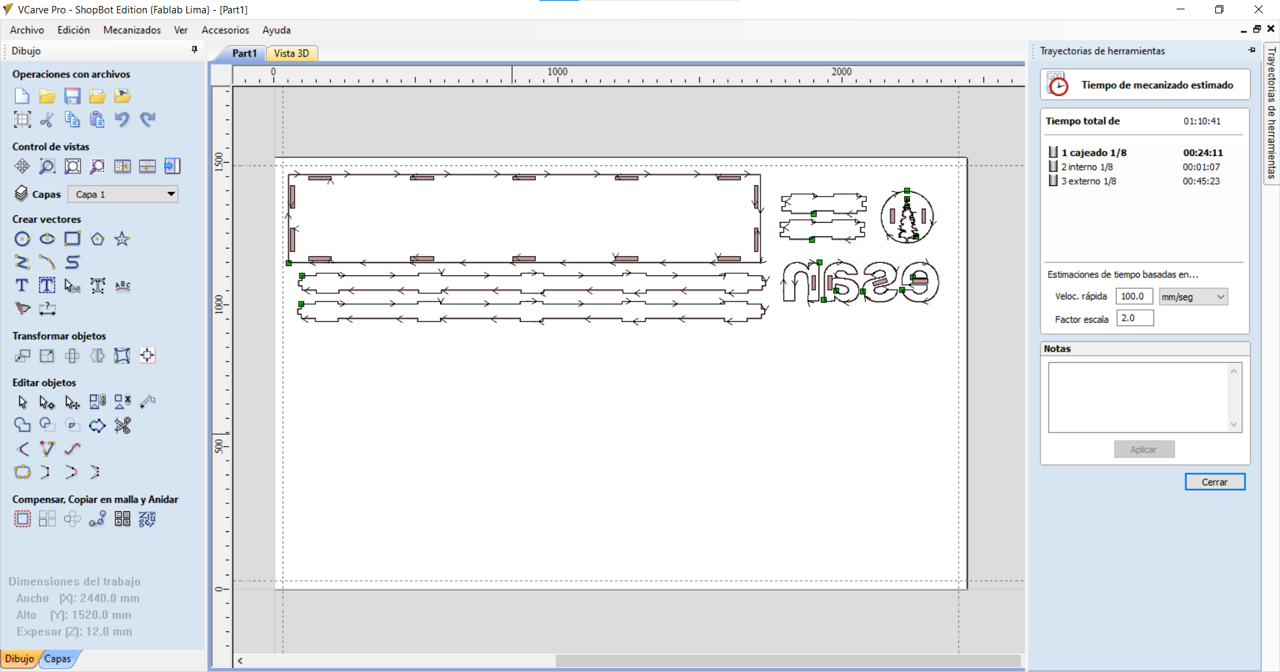 Part 1 toolpath