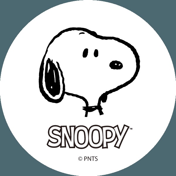 Snoopy reference design — simplified black-and-white version used for vectorization (© PNTS)