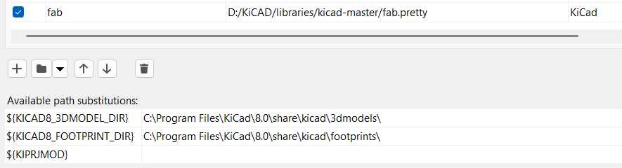 Adding the FabLib footprint folder.