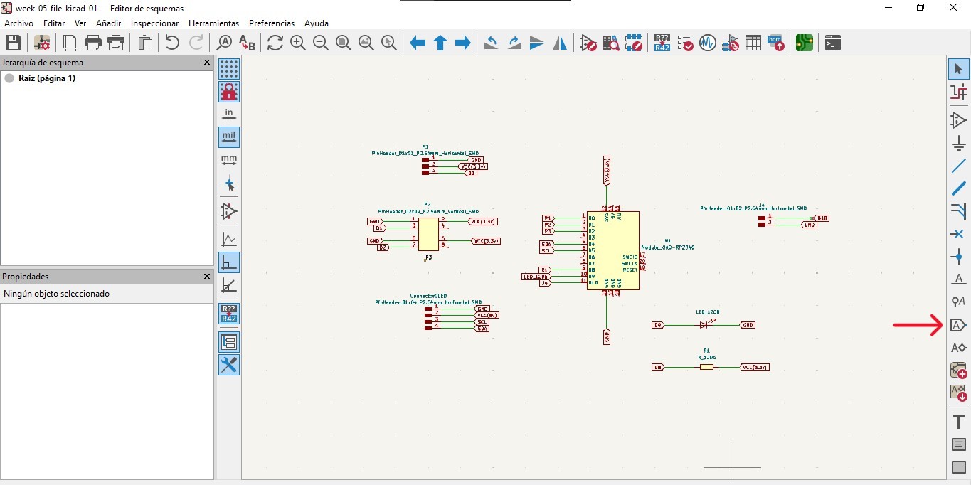Adding global labels to define the electrical nets.