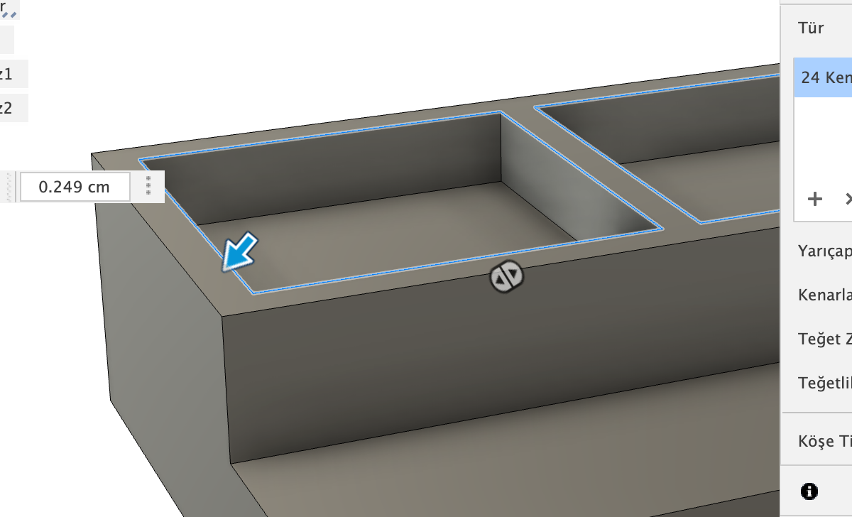 Fillet tool usage