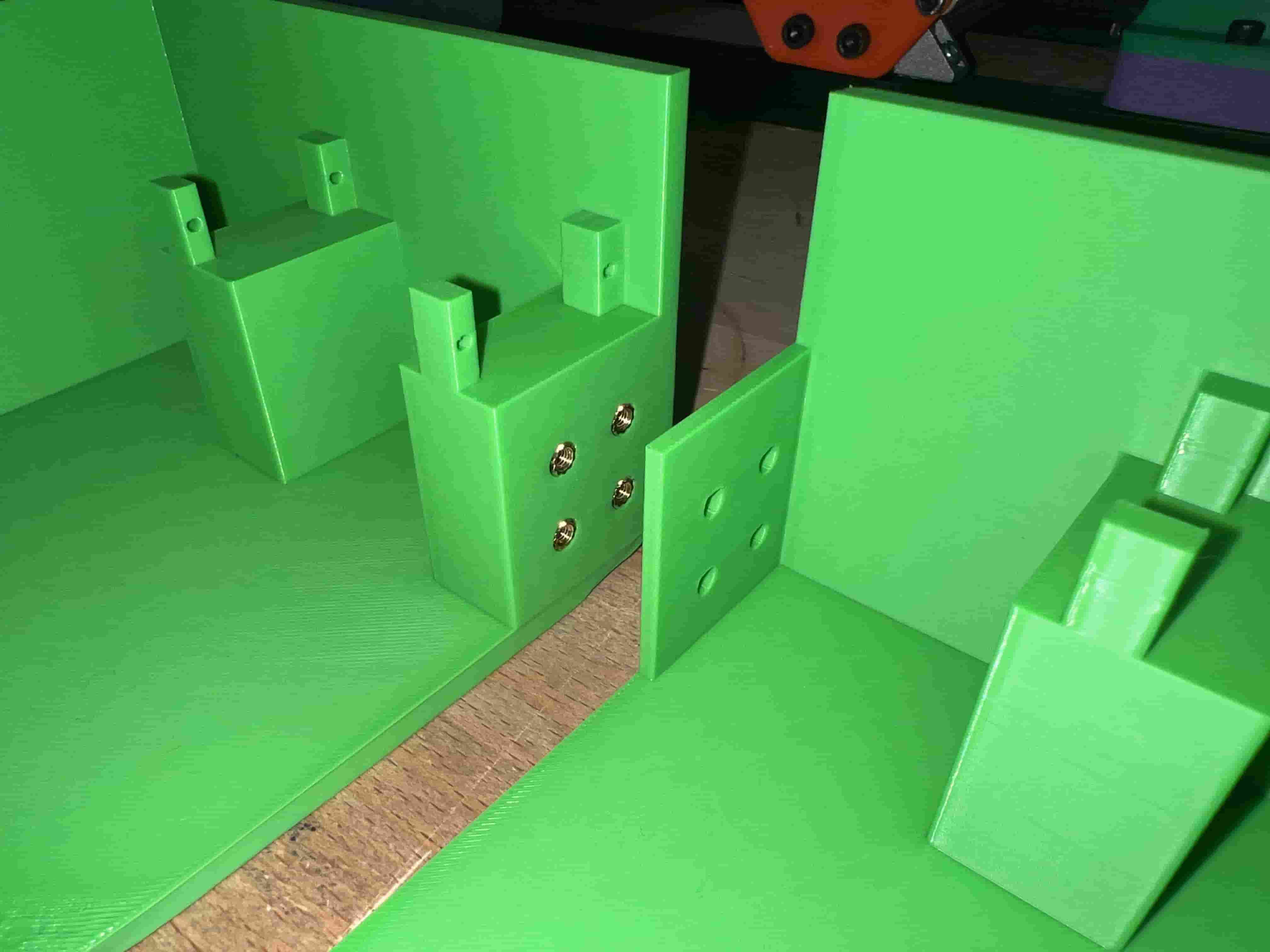 Printed enclosure halves ready for assembly