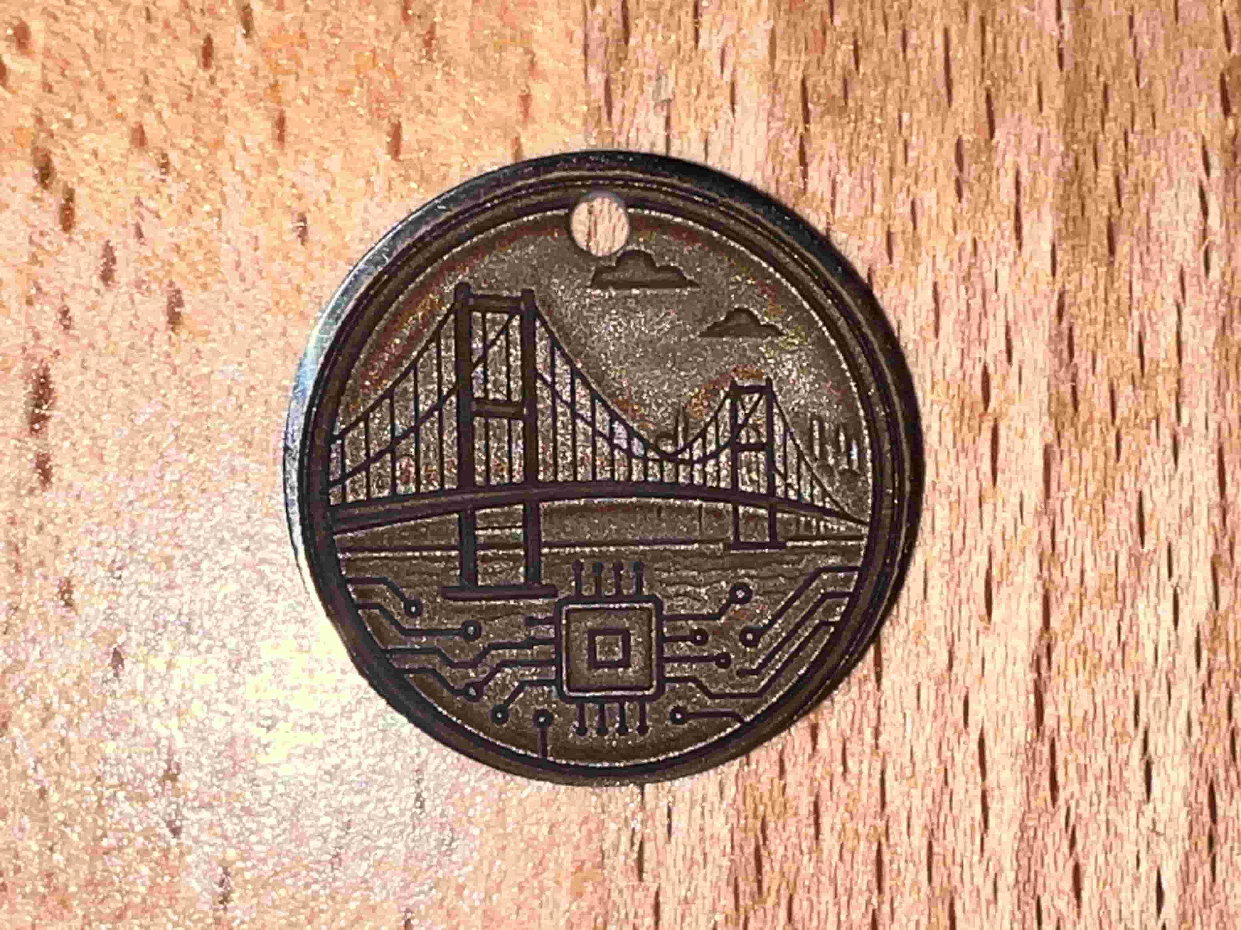 Final result - Hero Shot of the embossed coin