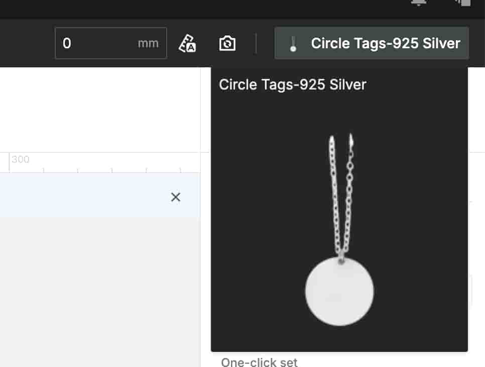 Material selection: 925 Silver coin template