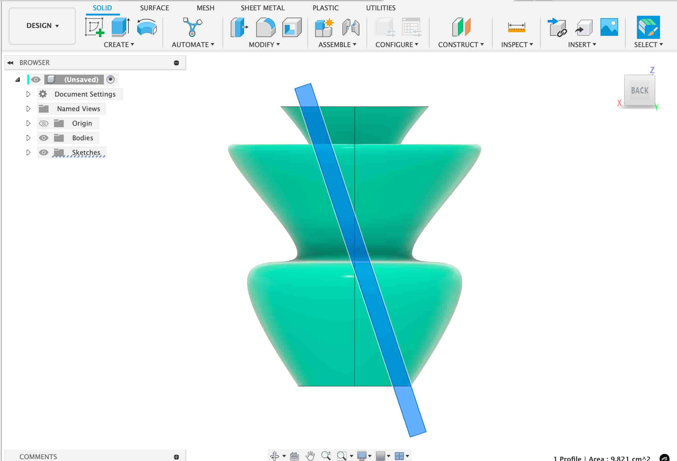 Wavy cutout sketch profile
