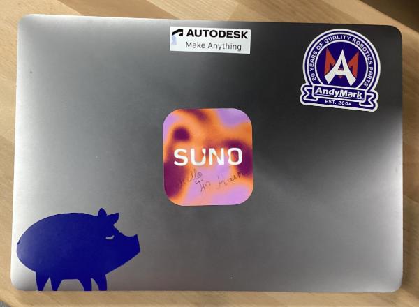 Pig Sticker on Laptop