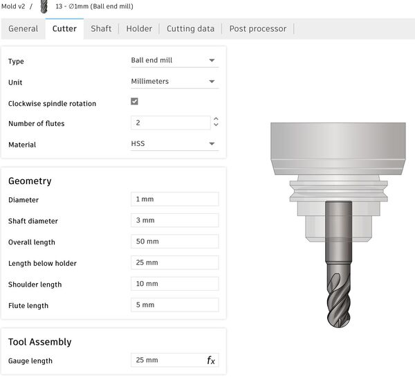 1mm Ball End Mill