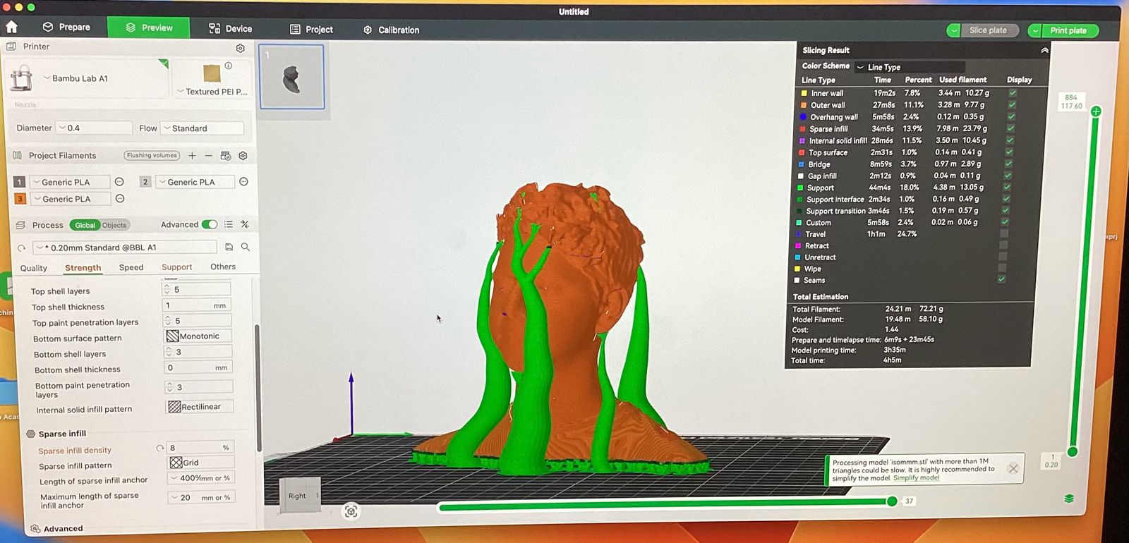 Slicing the Model in Bambu Studio