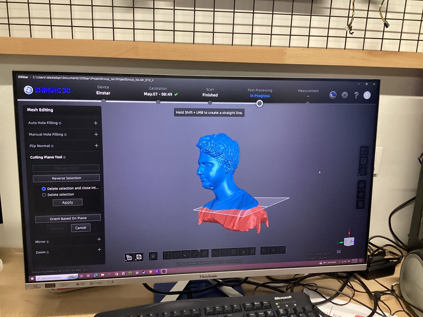 Plane Cutting from Side View