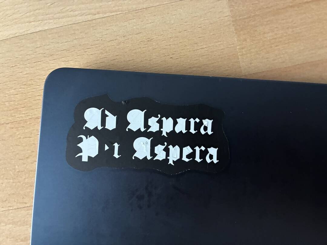 Transferred white vinyl on top of the black vinyl.