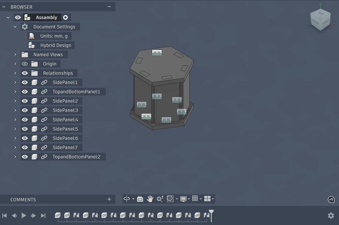 First assembly of the basic satellite body.