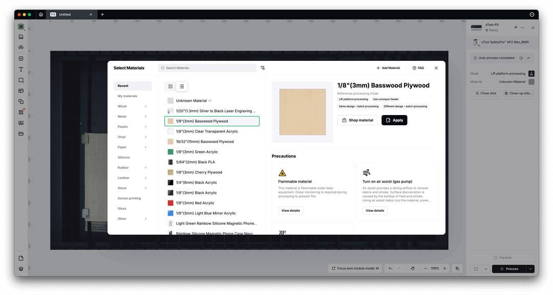 Material preset used.