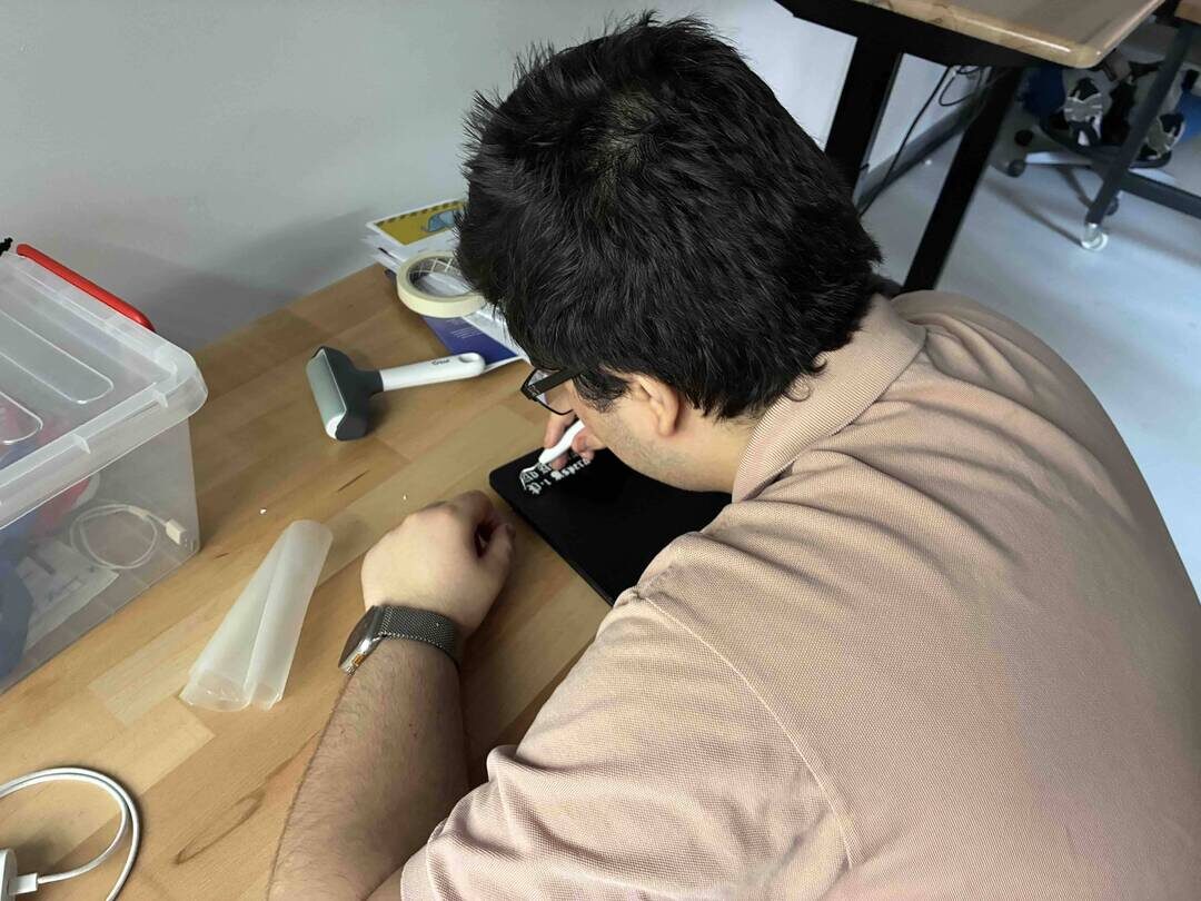 Me weeding the vinyl.