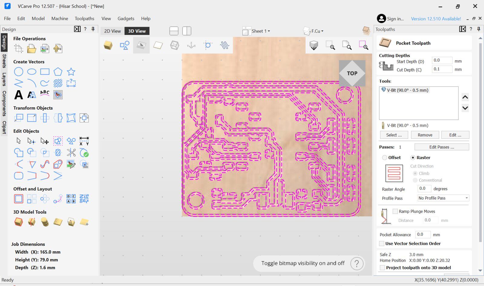 Selecting traces to pocket