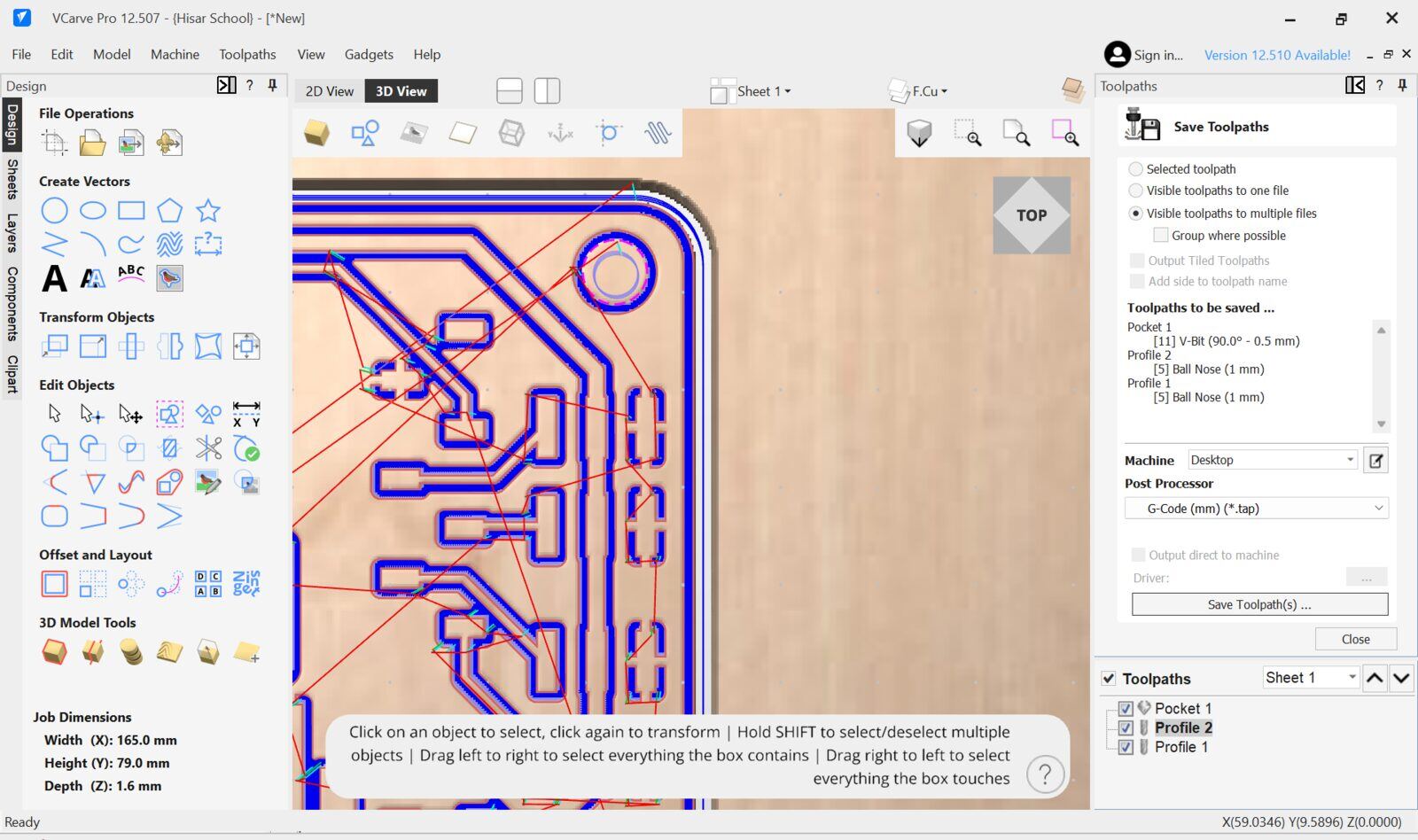 Saved toolpath files