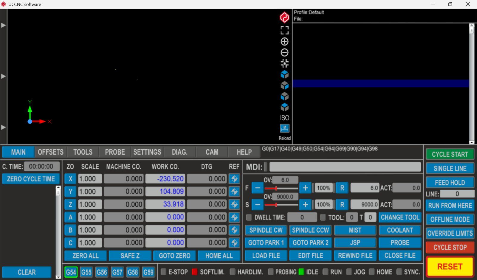 UCNC work coordinate interface