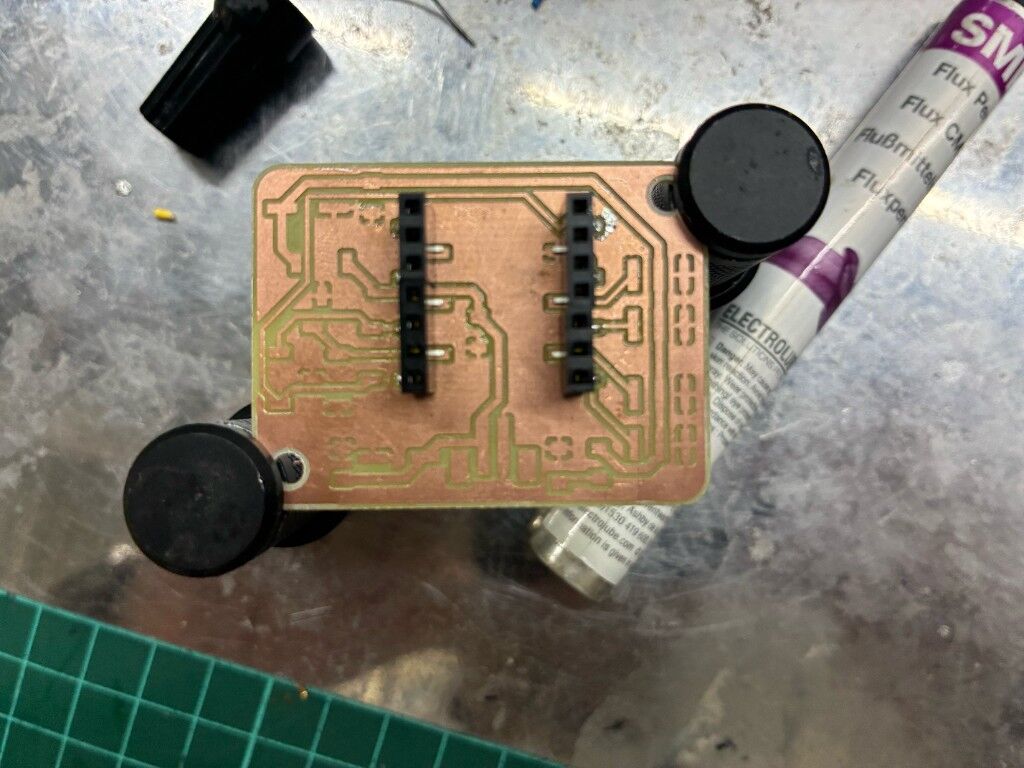 Soldered female pins