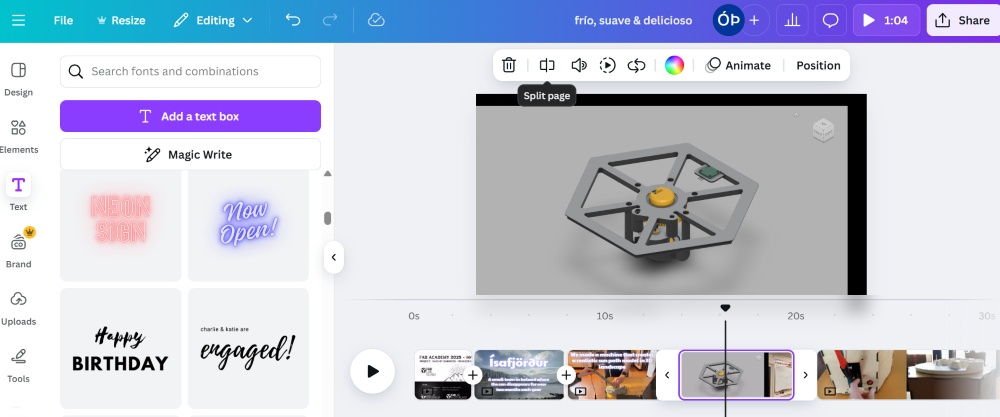 Canva interface