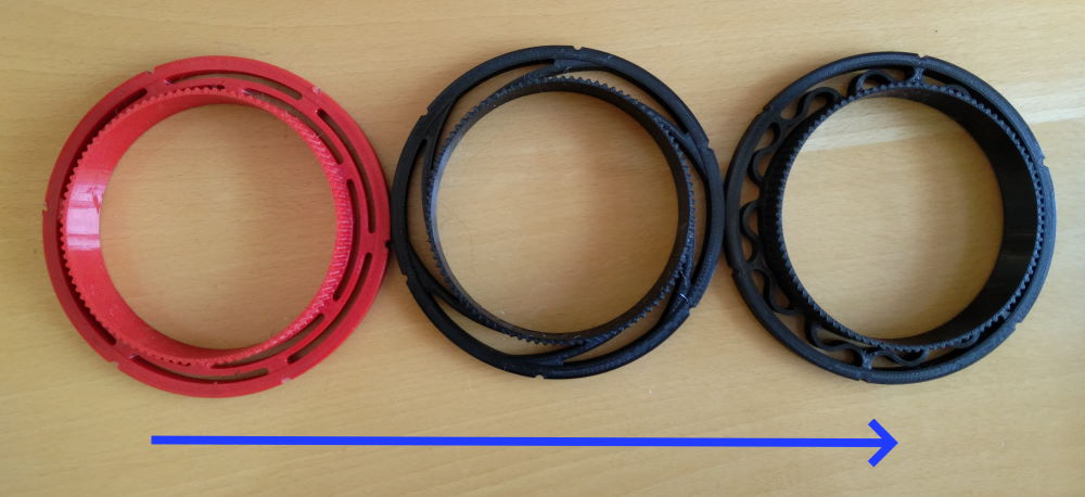 Flex spline spiral develoment