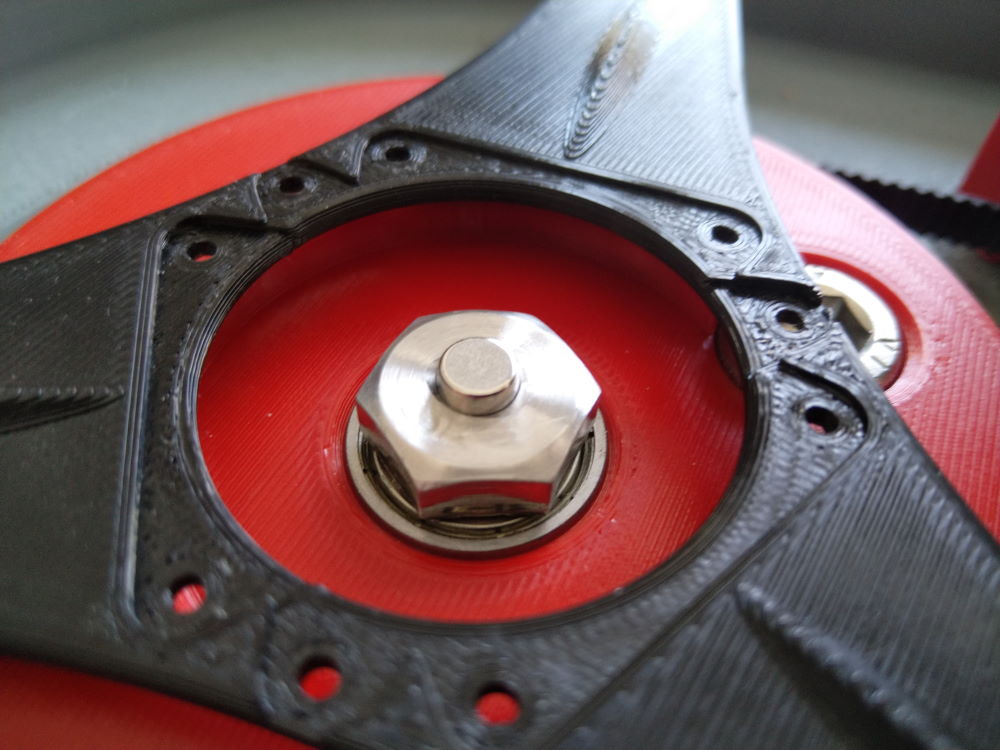 Magnet glued in place