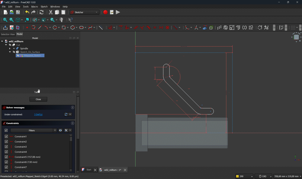 Free CAD sketch on surface