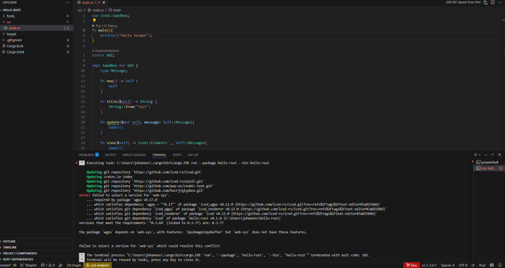 Rust error