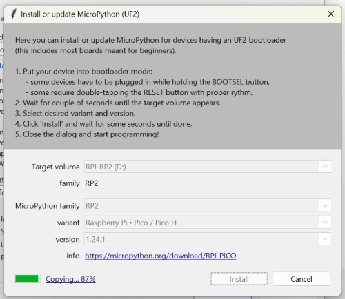 Install or update MicroPython