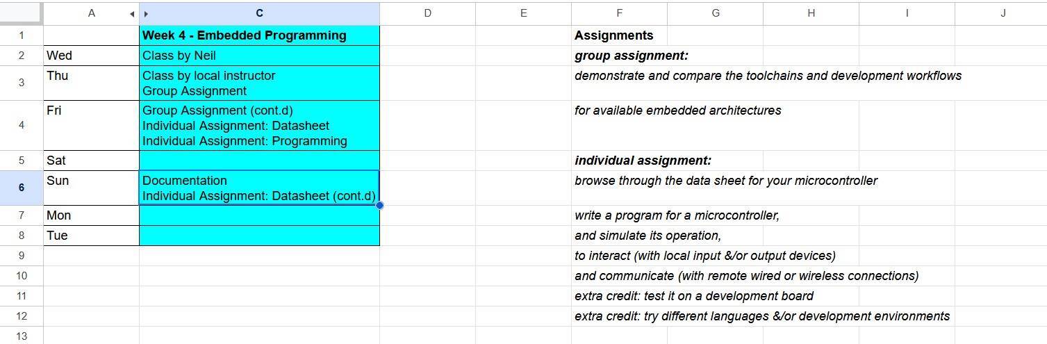 Img: Week 4 Work Plan